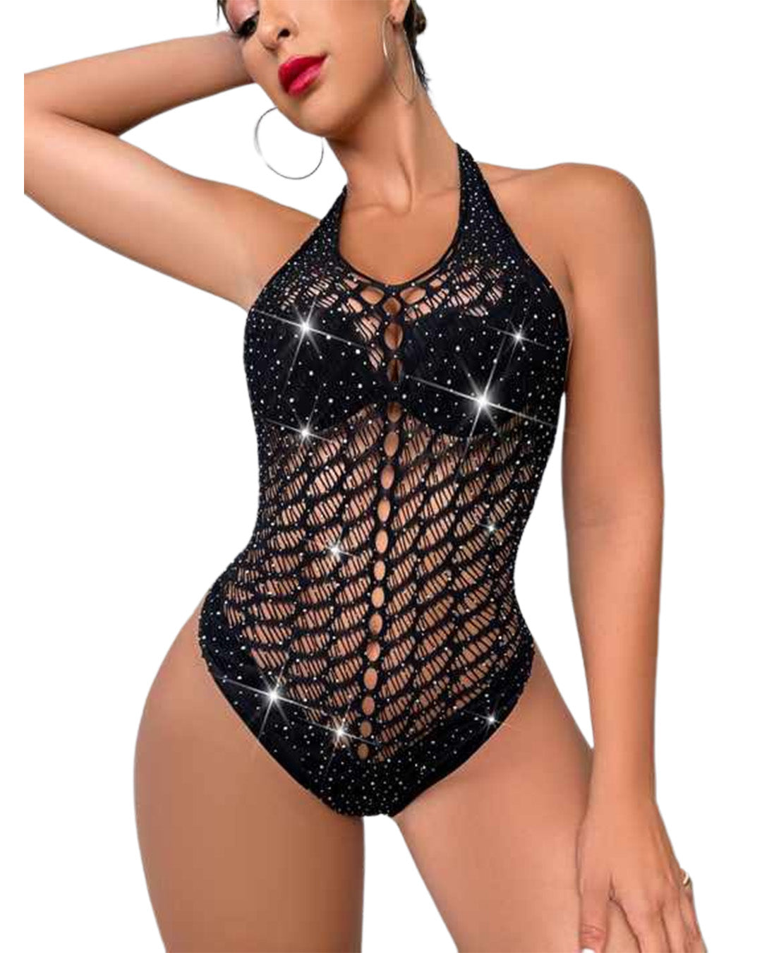 Silk Secret Half Body Stocking - Glimmer Mesh