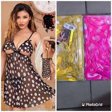 Polka Dot Sheer Mesh Babydoll Lingerie