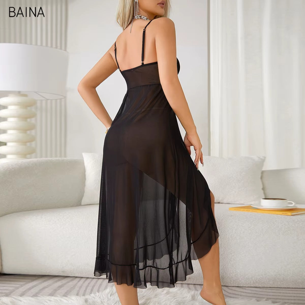 Elegant Spaghetti Strap Wrap Dress