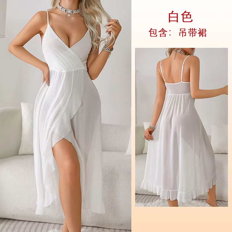 Elegant Spaghetti Strap Wrap Dress