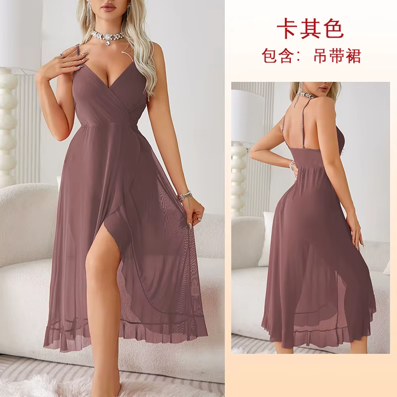 Elegant Spaghetti Strap Wrap Dress
