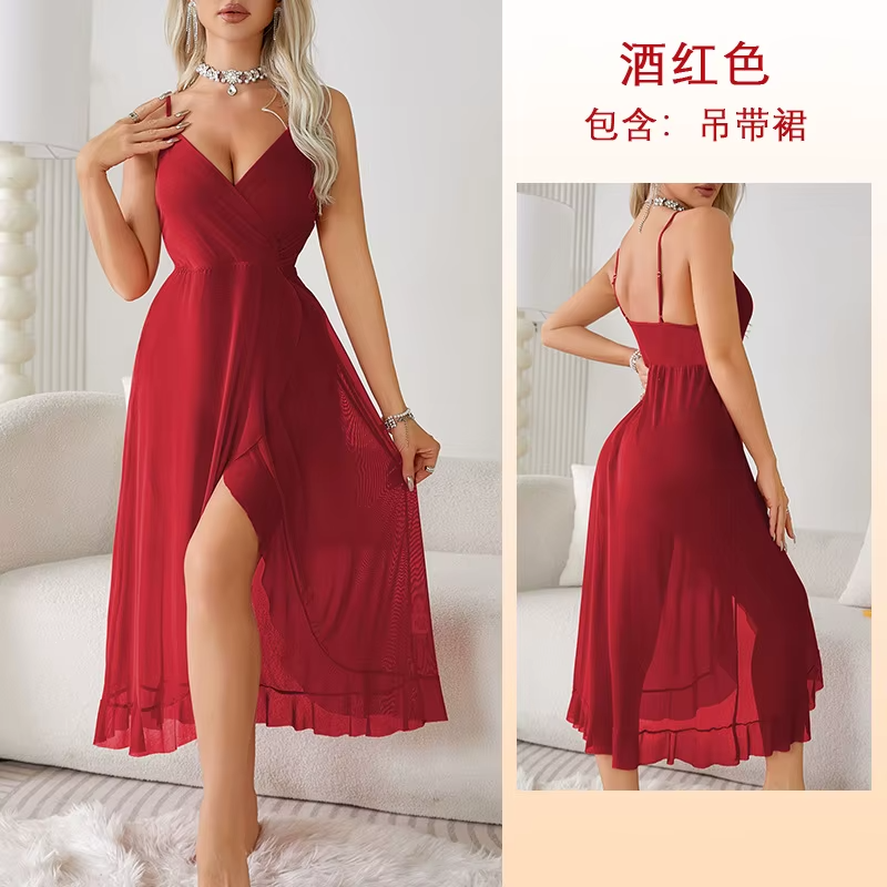 Elegant Spaghetti Strap Wrap Dress