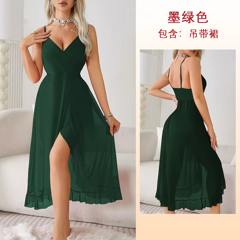 Elegant Spaghetti Strap Wrap Dress