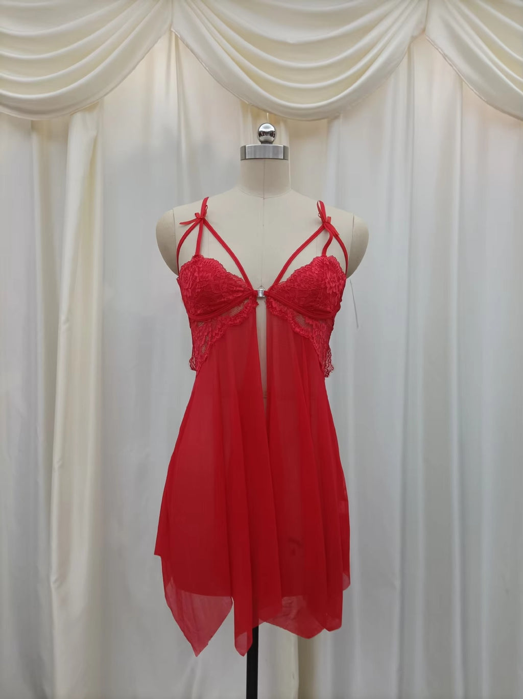 Midnight Amour Sheer Lace Babydoll Set