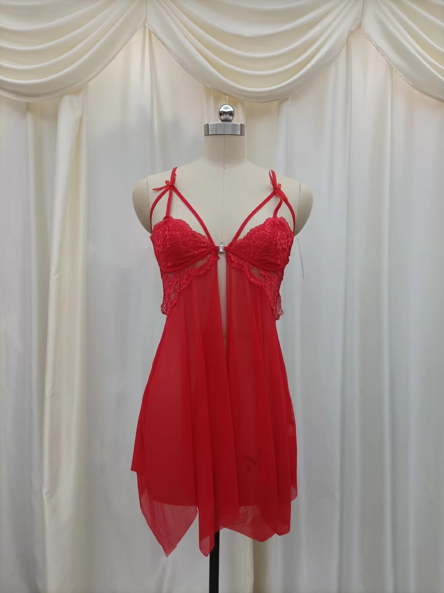 Midnight Amour Sheer Lace Babydoll Set