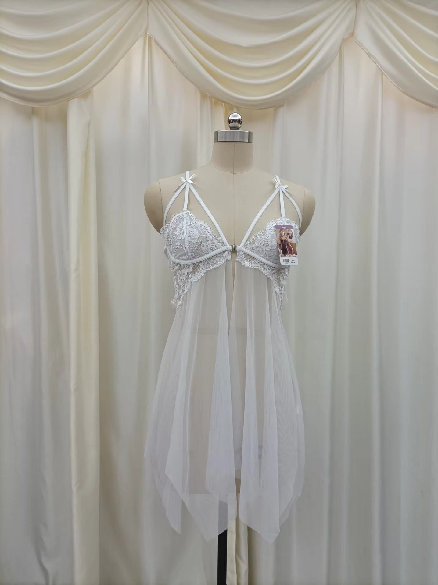 Midnight Amour Sheer Lace Babydoll Set