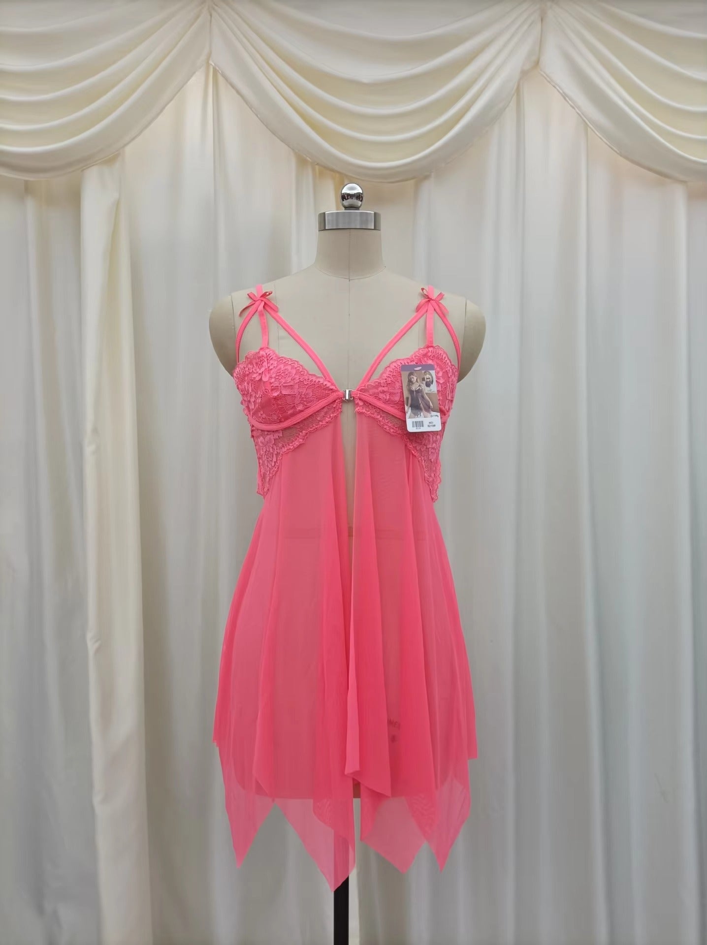 Midnight Amour Sheer Lace Babydoll Set