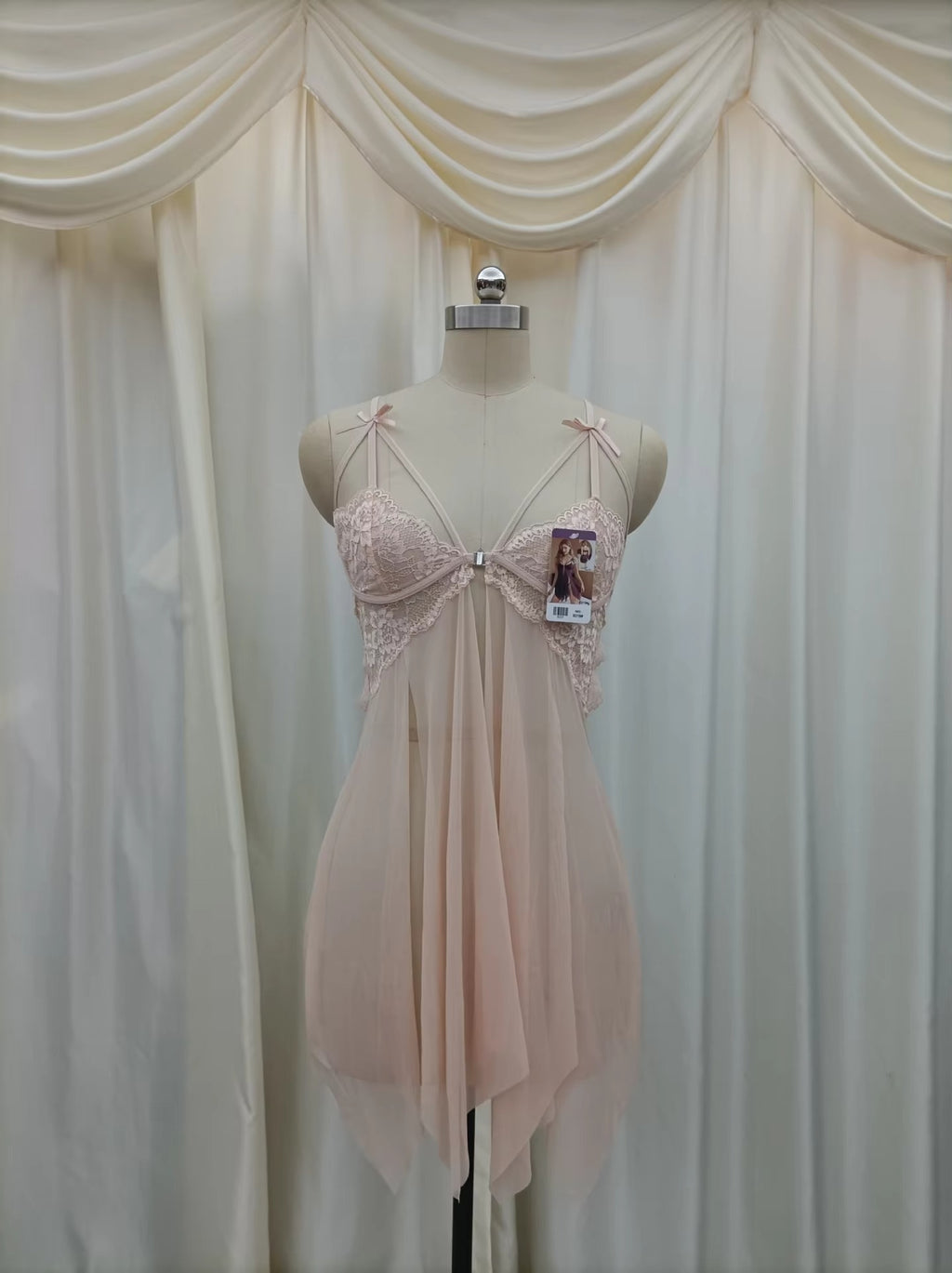Midnight Amour Sheer Lace Babydoll Set