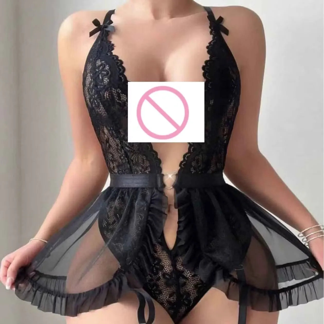 Midnight Desire Lace & Mesh Bodysuit